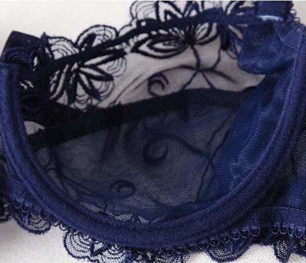 Passionate transparent cotton lingerie bra set